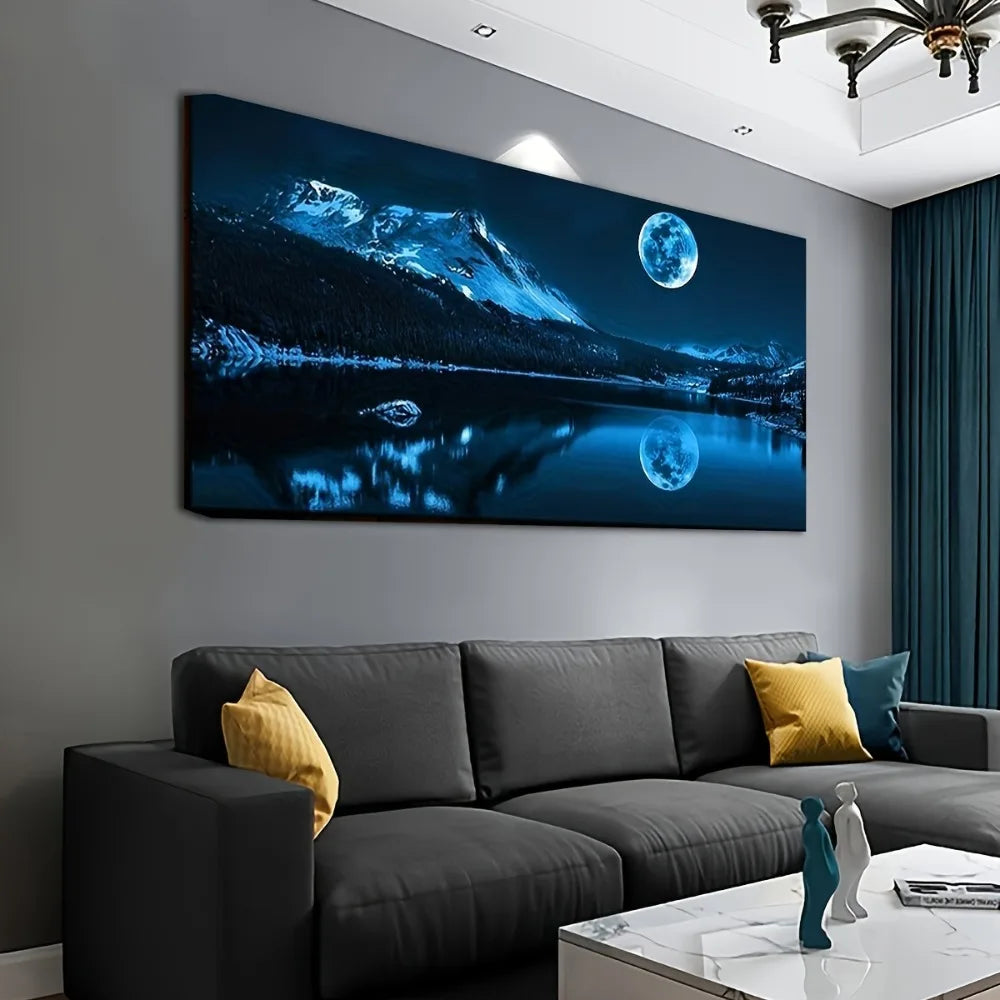 Stunning landscape wall art canvas poster, stylish, 1.5 inch thick solid wood frame