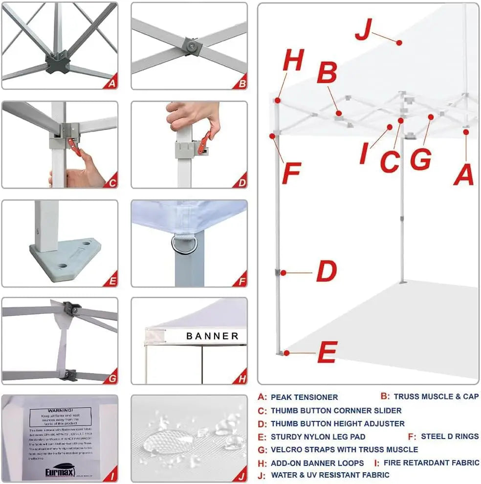 Pop Up Canopy Tent With Removable Sidewalls And UV Protection